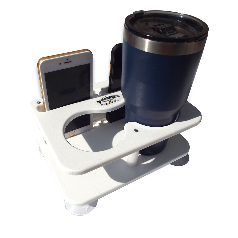 Deep Blue Marine Double Drink/Binocular/2 Cell Phones with Suction Cups