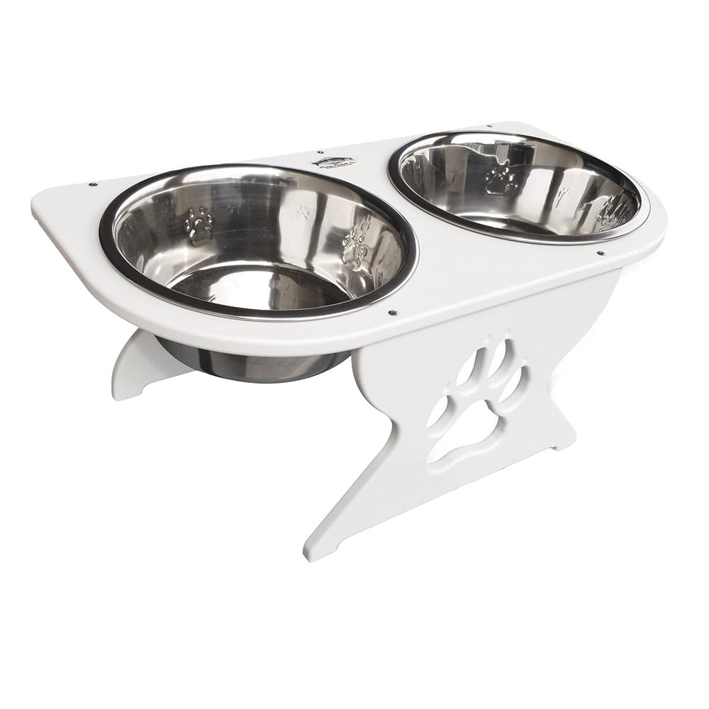 Deep Blue Marine Medium Starboard Dog Dish with Bowls - 8" Tall