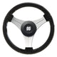 Uflex Ustica 13" Steering Wheel - Black - Polyurethane with Silver Spokes & X62 Hub