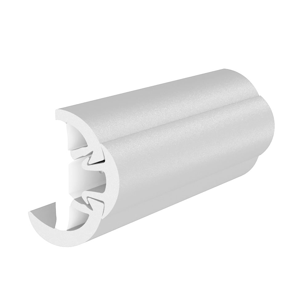 TACO SuproFlex Rub Rail Kit with Flex Vinyl Overlay Insert - 1-5/8"H x 7/8"W x 60'L - White with White Insert