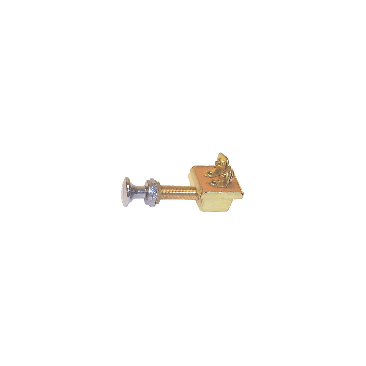 Sierra Waterproof Off/On 2 Screw Terminal SPST Push-Pull Switch | Chrome & Brass Knob