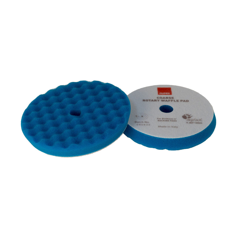 RUPES Velcro Waffle Coarse Polishing Foam Pad for Rotary Polishers 200mm - Blue
