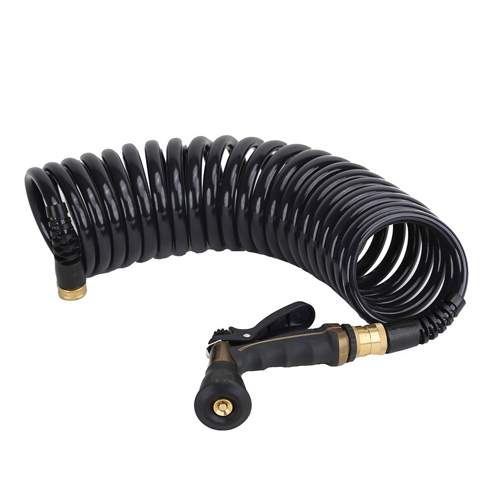 HoseCoil Commercial Pilot PRO 25' Hose Kit with Boat Bumper Metal Body Nozzle