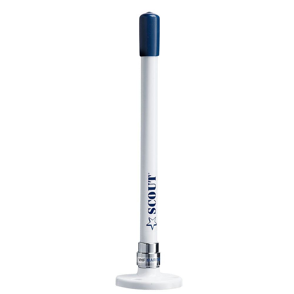 Scout 9" Stubby White VHF Antenna with Quick Mount Includes 5M RG-58, Mount & Integrated Connector KS-10
