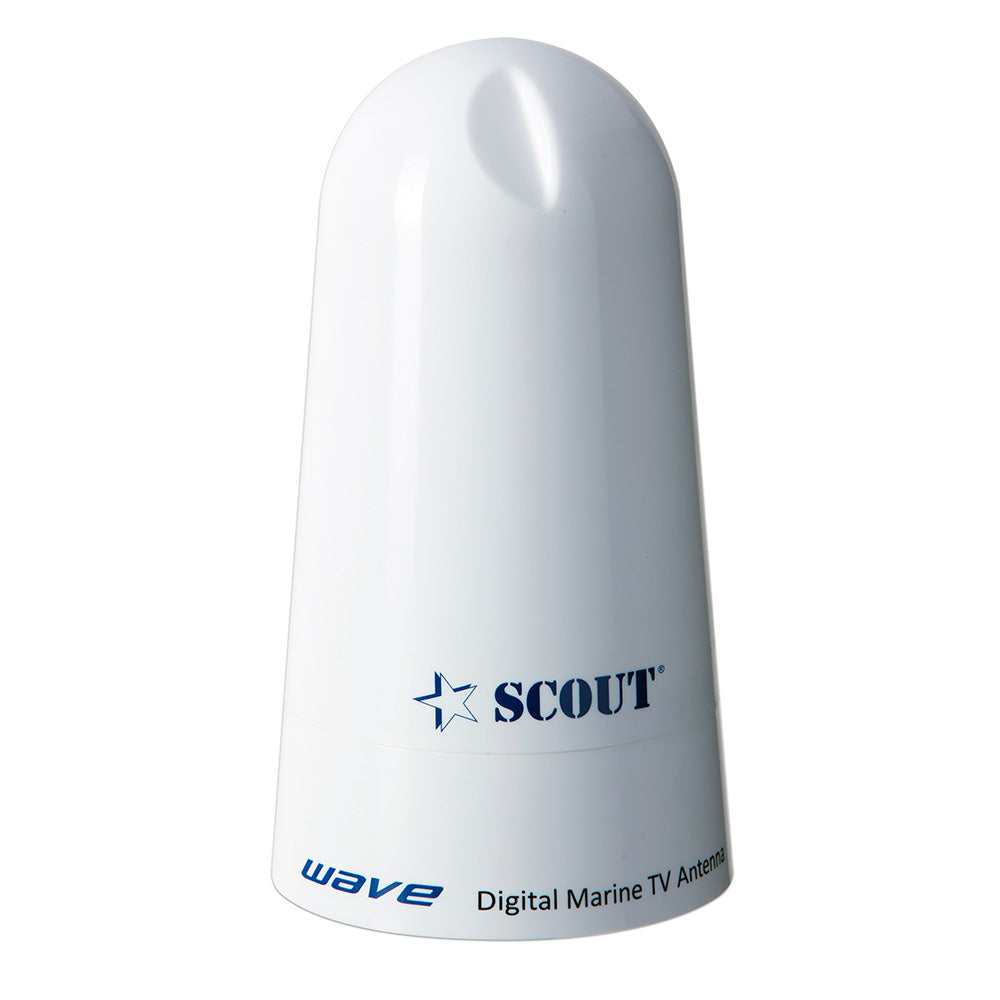Scout Wave 4" White TV Antenna Omnidirectional 25dB Gain with 10M, 75 ohms, Cable