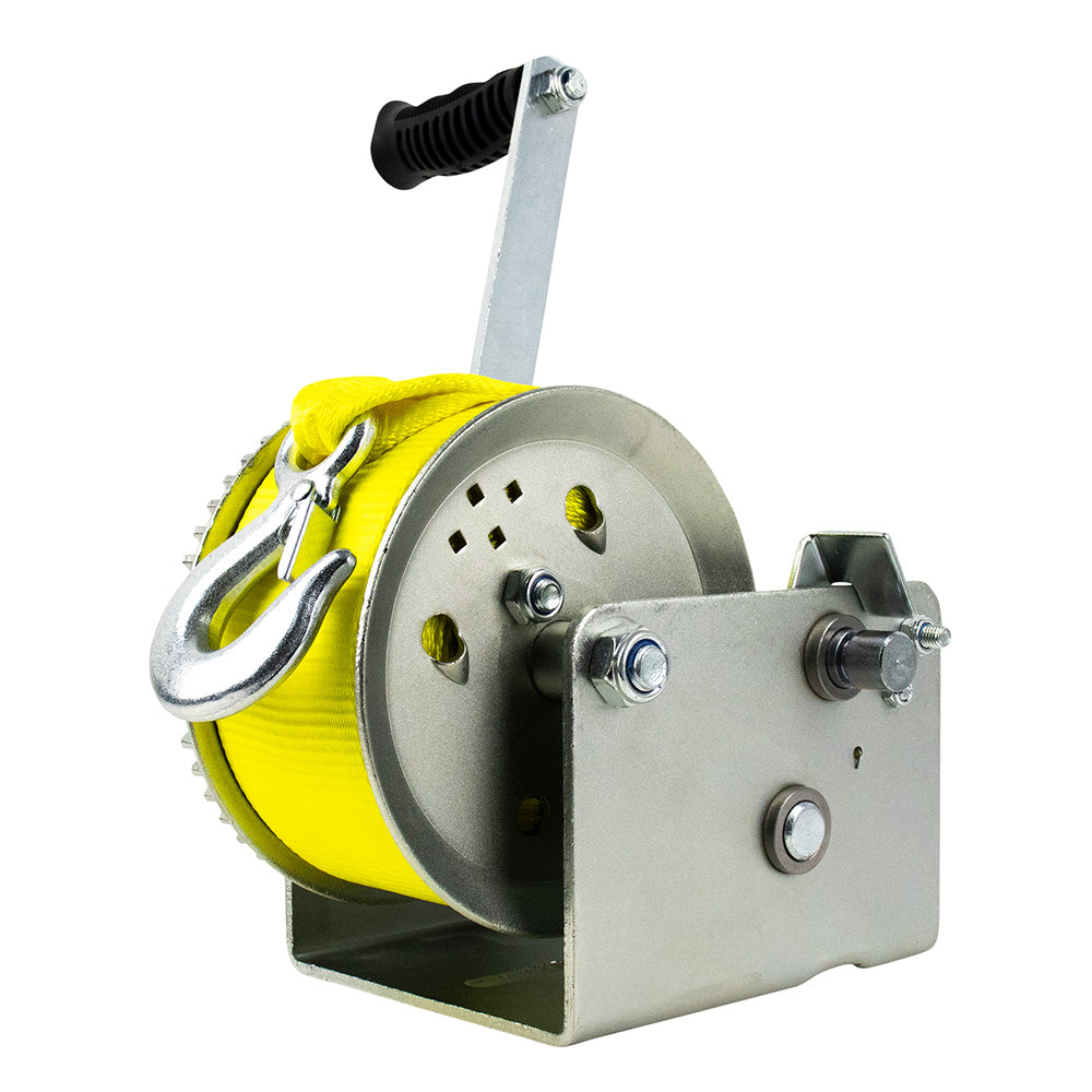Powerwinch Utility Series Winch 3,200lb, 2 Speed, 11" Crank Arm - Zinc