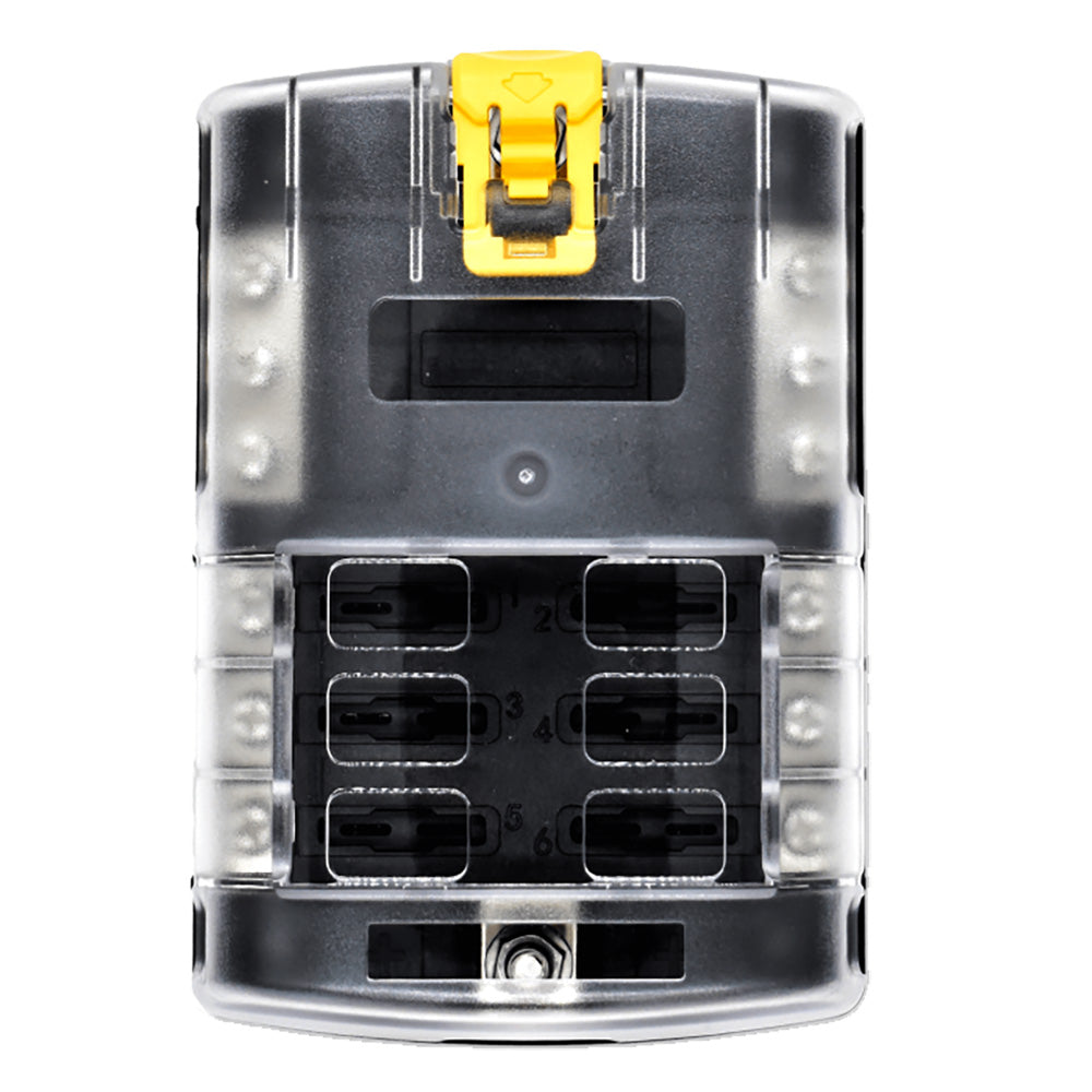 Bluewater 6 Position Fuse Block ATC with Yellow Slide