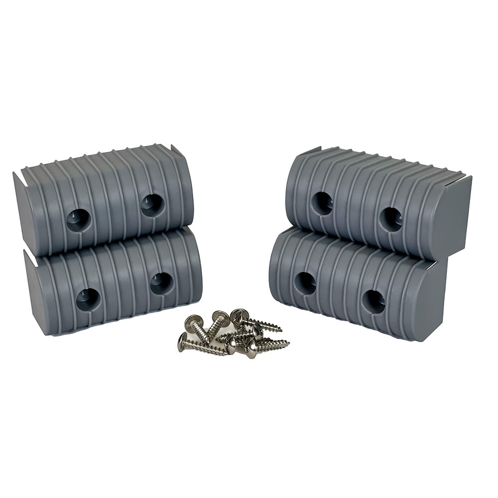 Caliber BunkWrap End Cap 2x4" Grey Accessory Kit with Stainless Steel Hardware *4-Pack