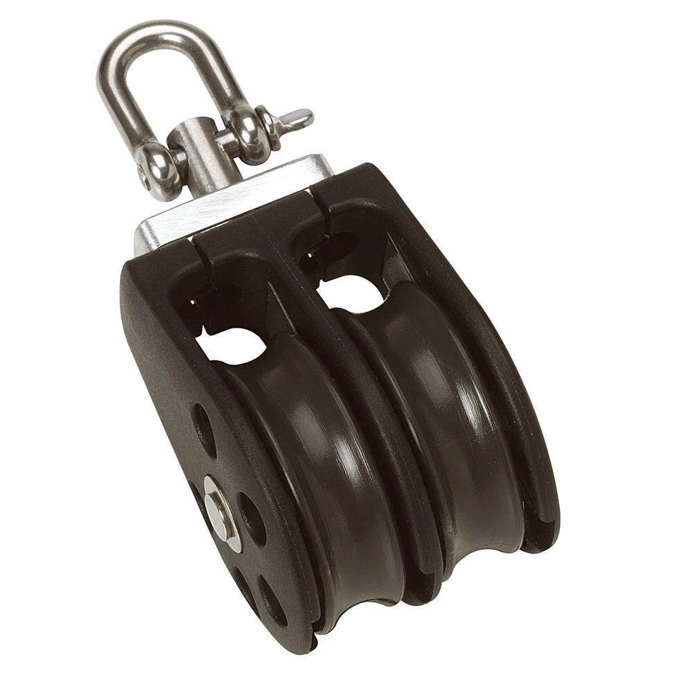 Barton Size 2 35mm Plain Bearing Pulley Block Double with Swivel