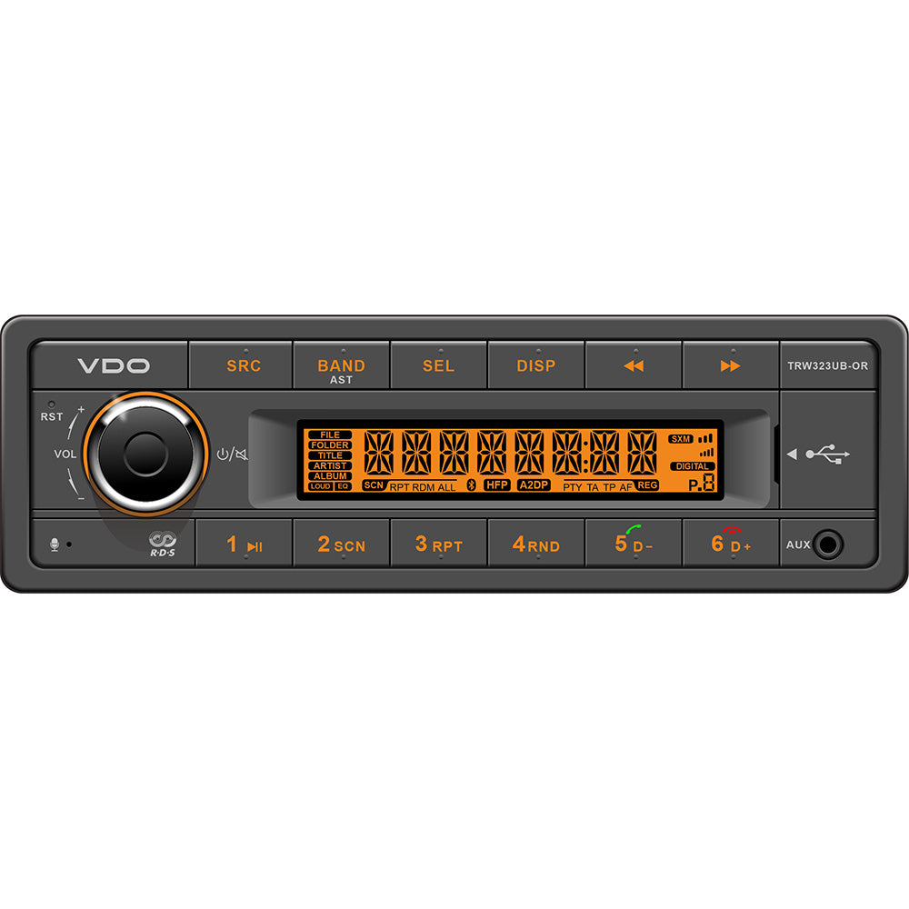VDO 24V Radio with FM RDS Tuner MP3/WMA/USB/Bluetooth - Orange Illumination