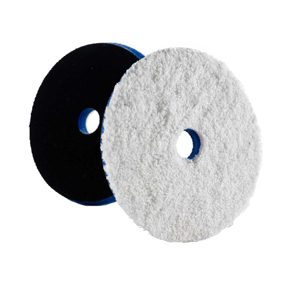 Lake Country HDO Heavy Cutting Microfiber Pad 5.5" - Blue Foam with White Microfiber