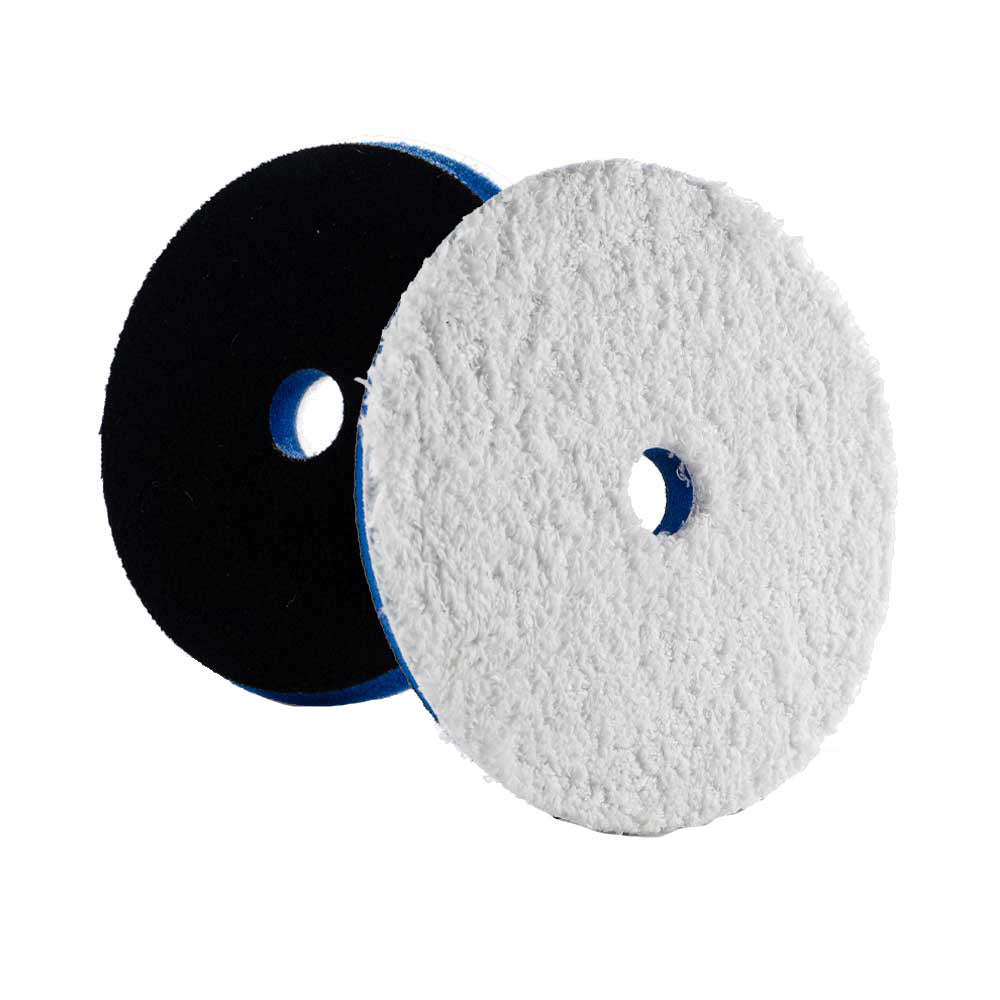 Lake Country HDO Heavy Cutting Microfiber Pad 6.5" - Blue Foam with White Microfiber