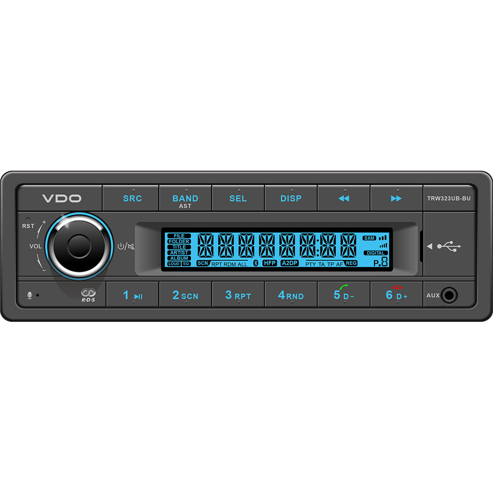 VDO 24V Radio with FM RDS Tuner/MP3/WMA/USB/Bluetooth - Blue Illumination