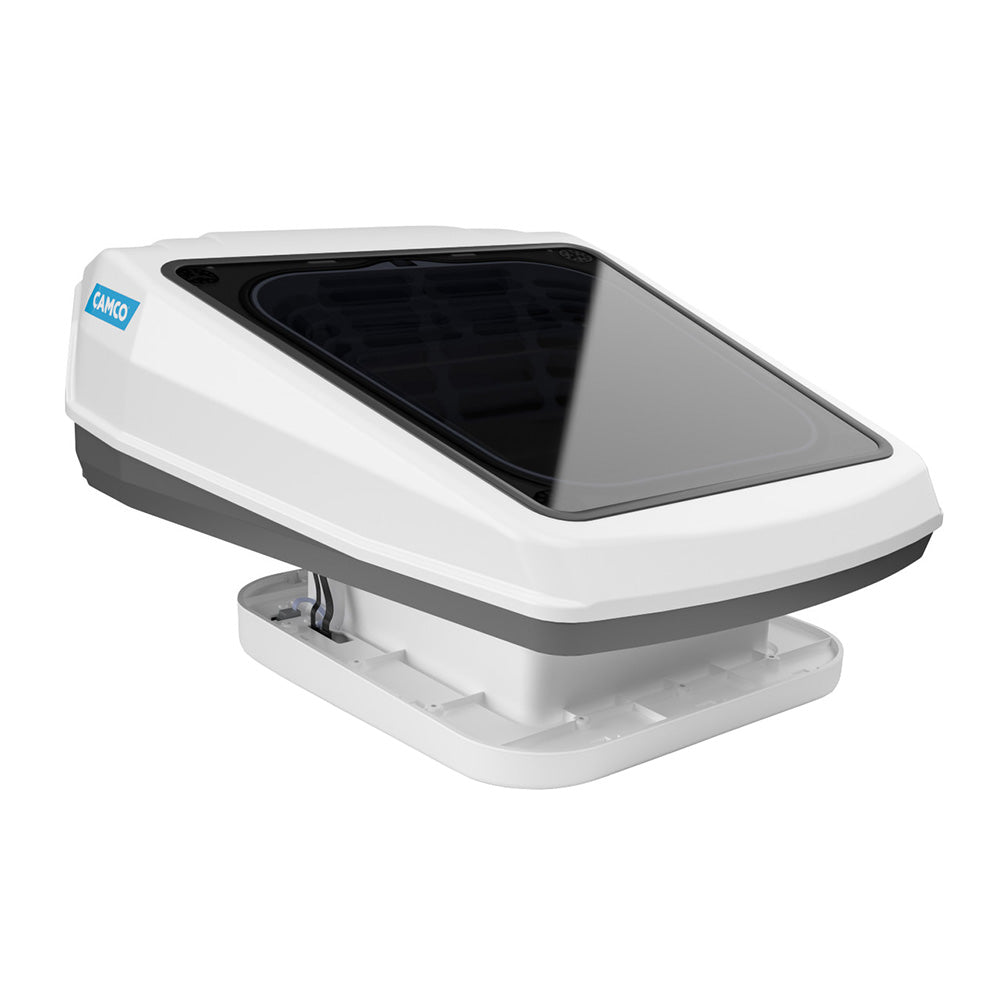 Camco Powered Roof Vent with Skylight - White