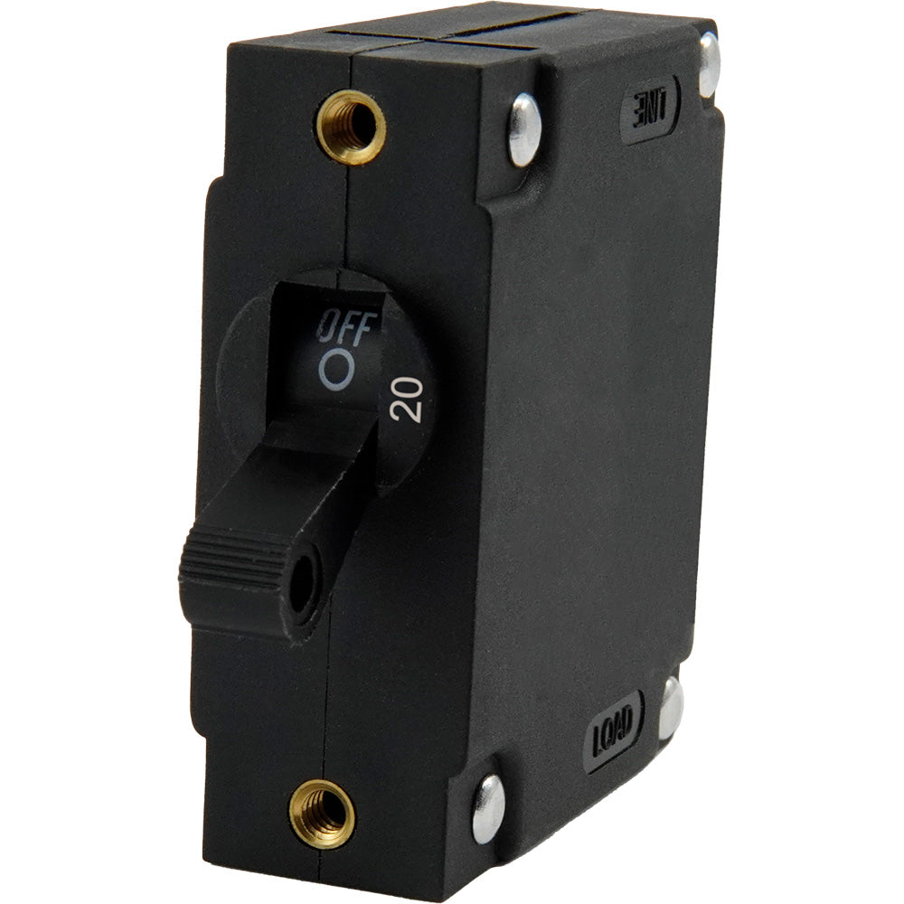 Egis A Series Black Toggle Panel Mount Circuit Breaker - Single Pole 20A