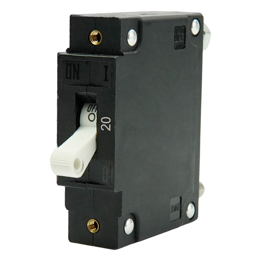 Egis C Series White Toggle Panel Mount Circuit Breaker - Single Pole 20A