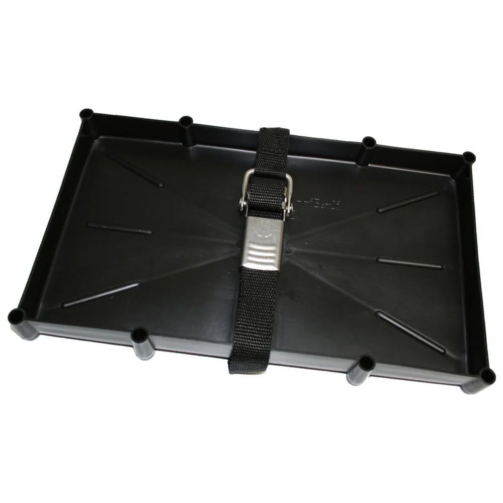 T-H Marine 27 Series Battery Holder Tray with Stainless Buckled Strap