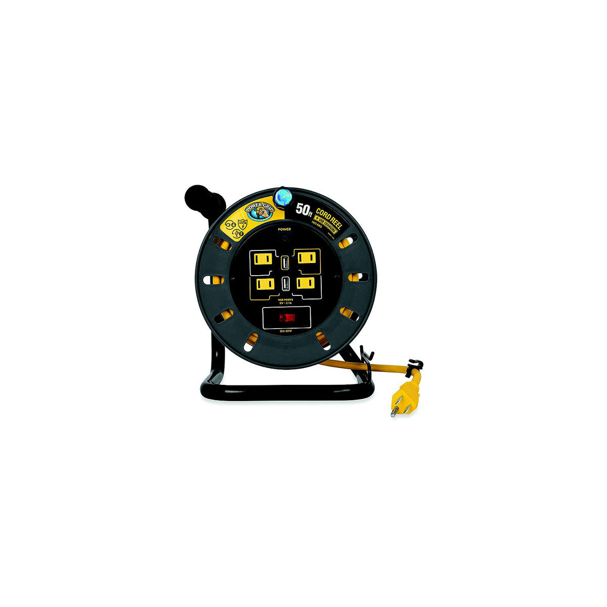 Camco Power Grip™ Extension Cord Reel With USB Charging Ports, 50'