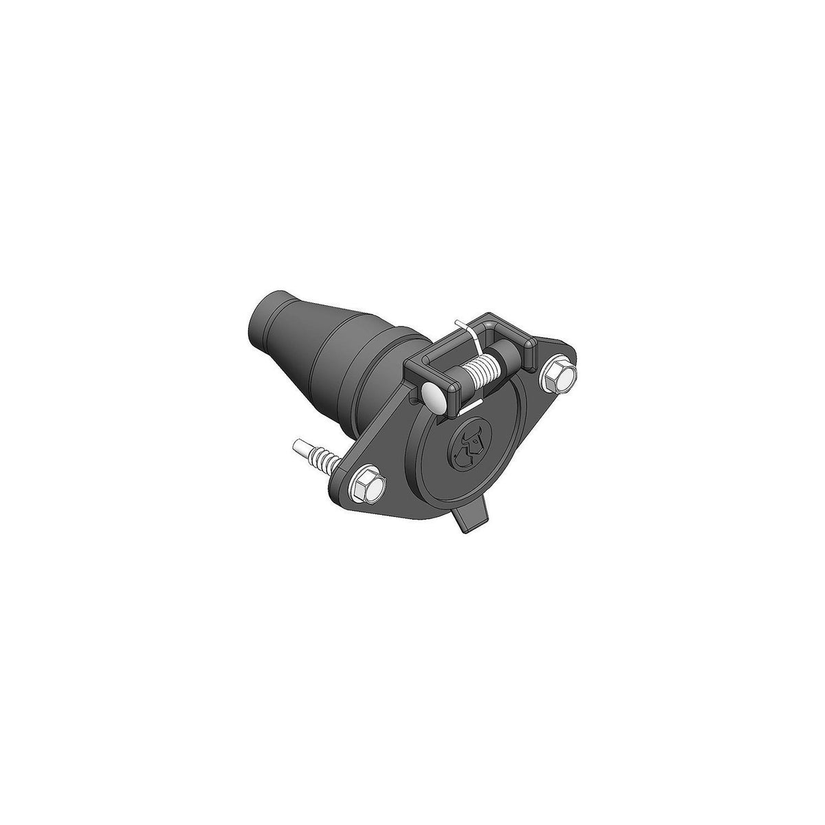 Blue Ox 6 Pin Connector, Baseplate Socket, Black Plastic