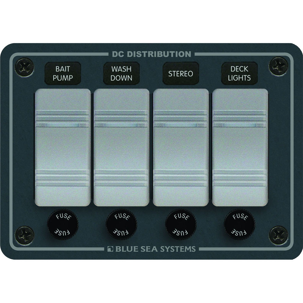 Blue Sea Systems 8262 Waterproof Panel 4 Position - Slate Grey