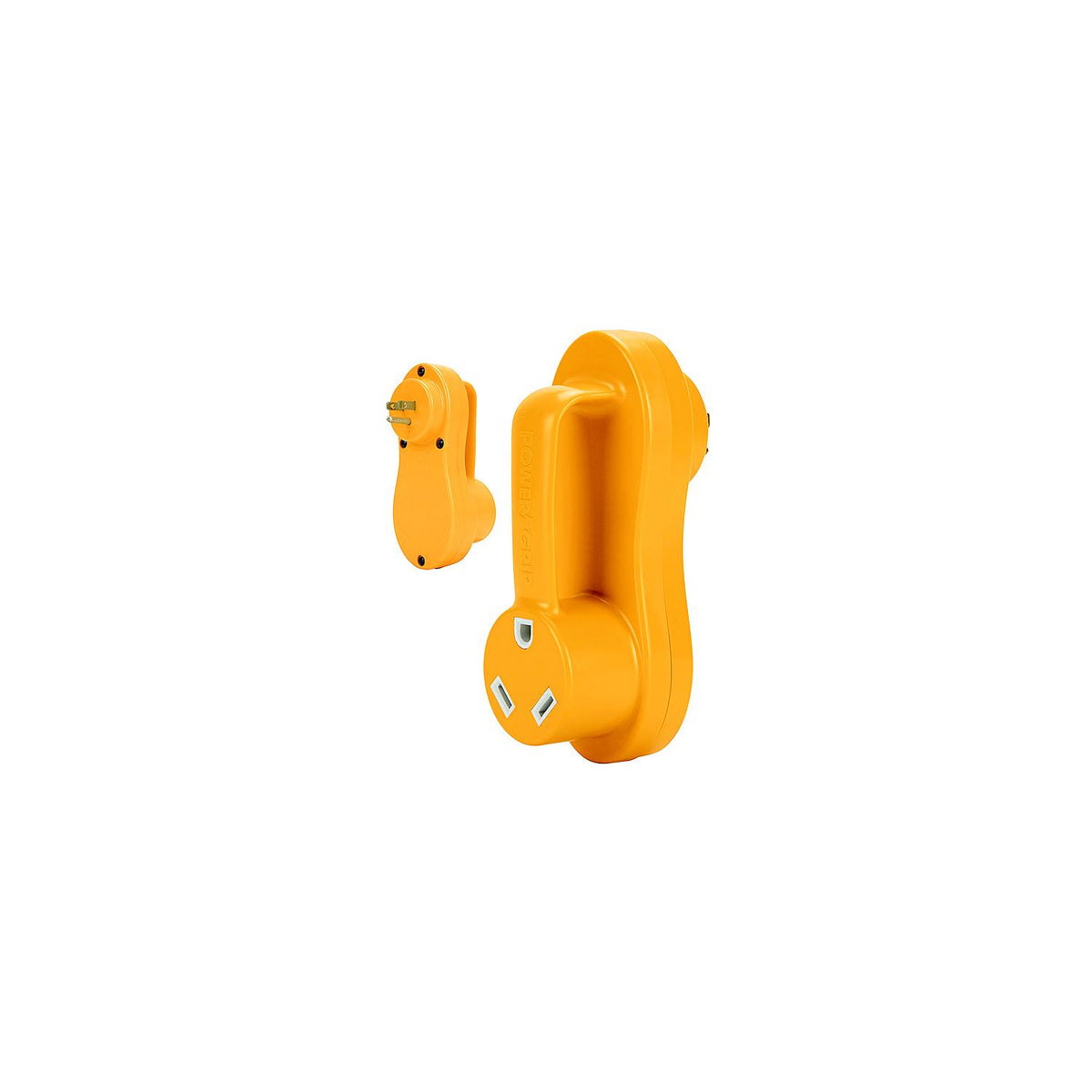 Camco Power Grip Offset Adapter Connects 30A (RV) to a 15A (Powerstation)