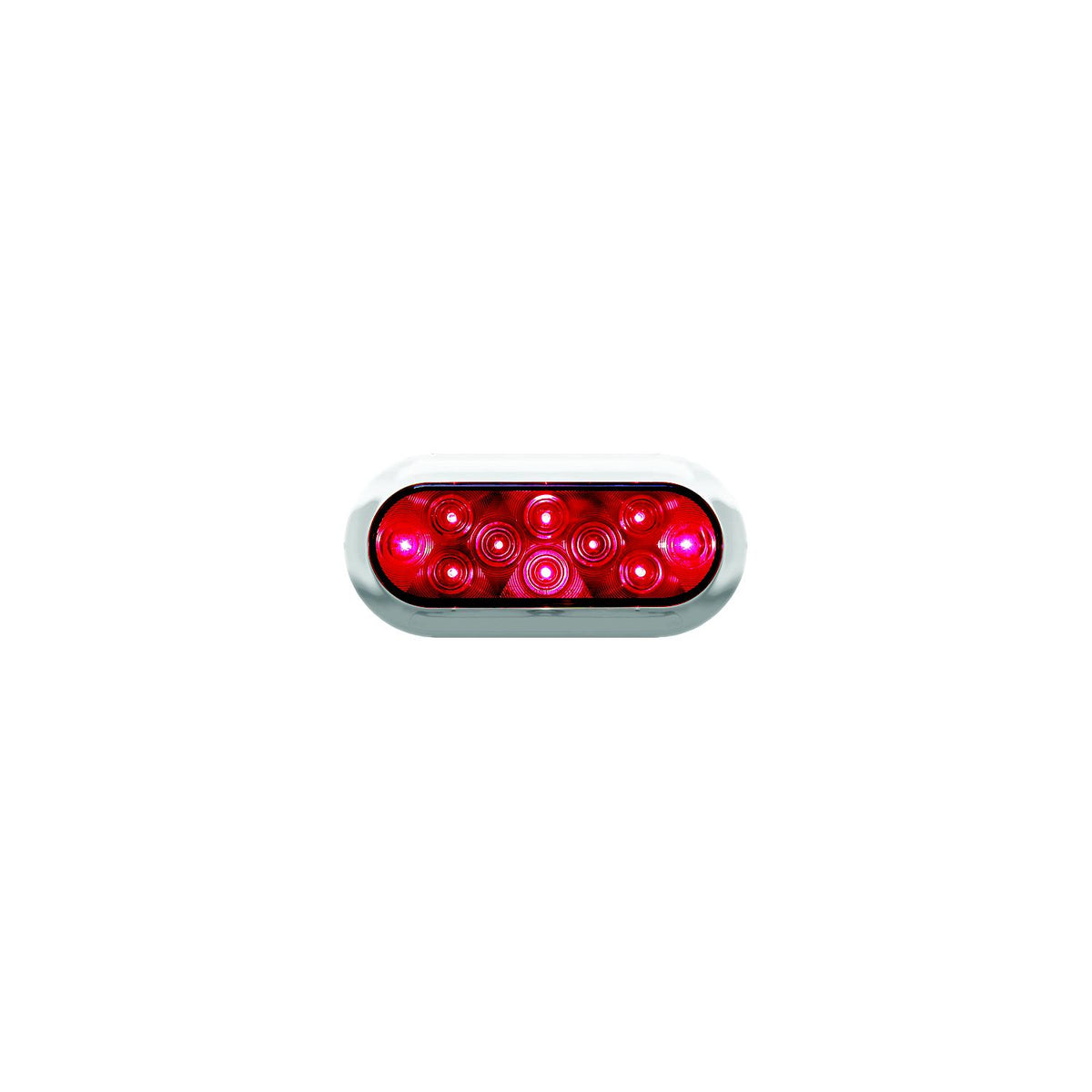 Anderson Marine LED Oval Stop Turn & Tail Light Red With Chrome Bezel