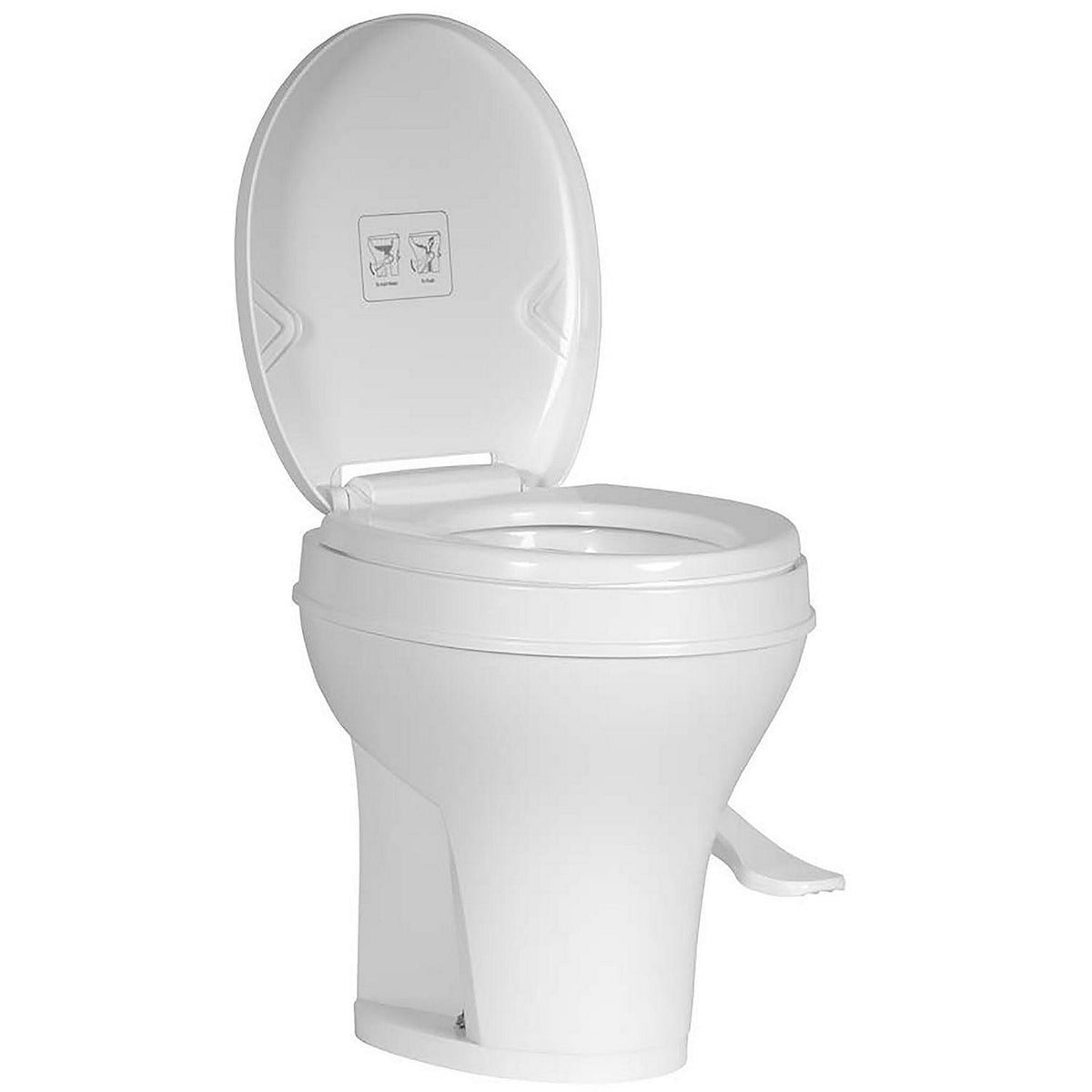InVision Voyager Plus Rv Toilet With Porcelain Bowl, White, Full Set Height, 17.86" H x 10.67" D