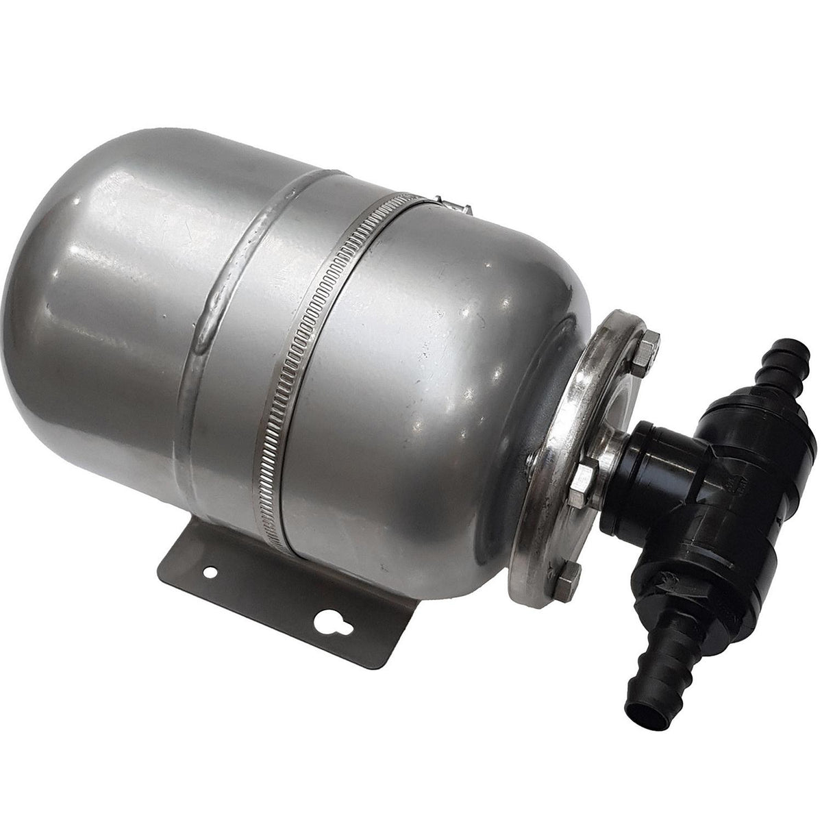 SPX Flow Johnson Pump Accumulator Tank .5 Gal. 1/2" Hose, T fitting 3/4" hose barbs