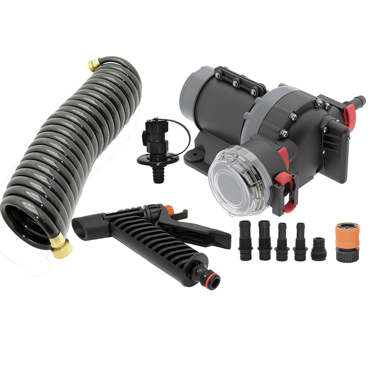 Johnson Pump Aqua Jet II Wash Down Pump Kit, with Hose, 3.5 GPM, 12V