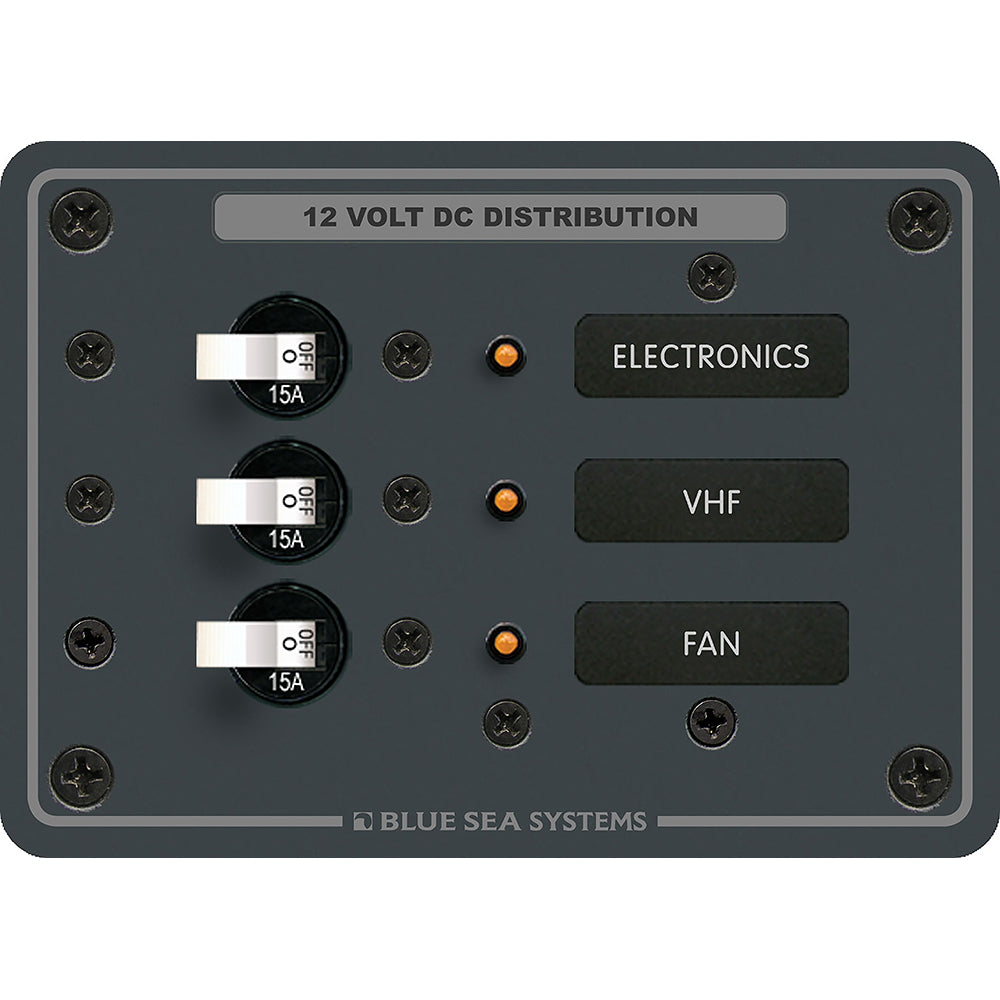 Blue Sea Systems 8025 DC 3 Position Breaker Panel - White Switches