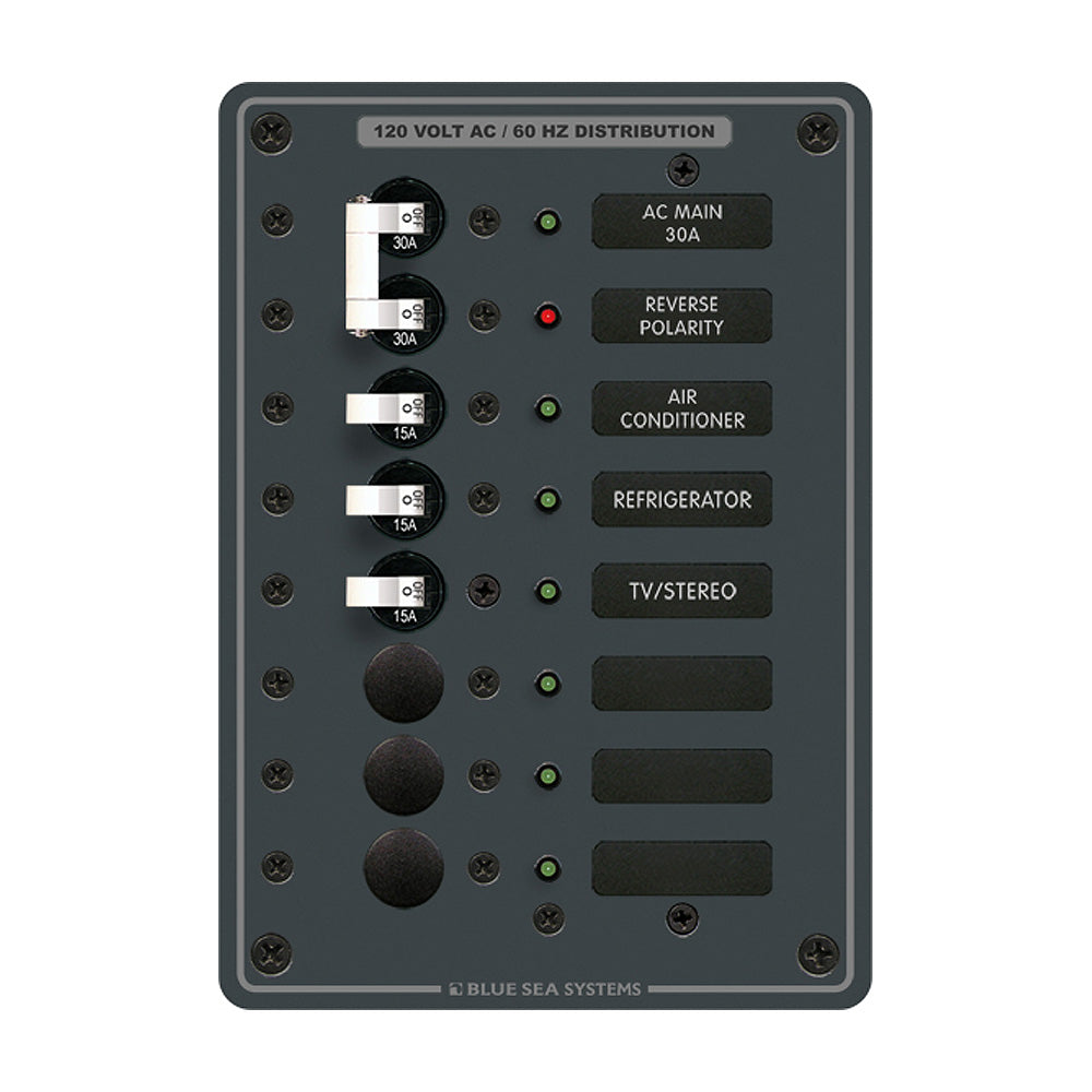 Blue Sea Systems 8027 AC Main +6 Position Breaker Panel - White Switches
