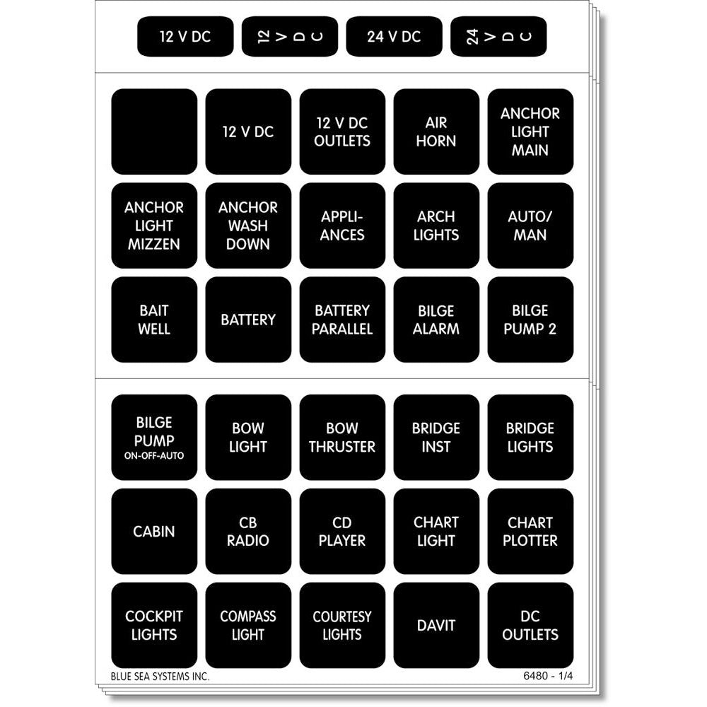Blue Sea Systems 4217 Square Format Label Set - 120