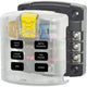 Blue Sea Systems 5028 ST Blade Fuse Block with Cover - 6 Circuit without Negative Bus