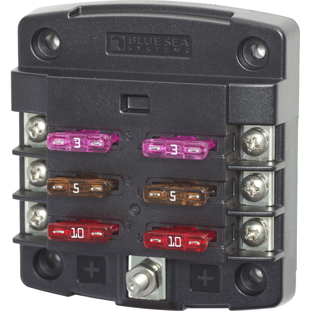 Blue Sea Systems 5033 ST Blade Fuse Block with out Cover - 6 Circuit with out Negative Bus
