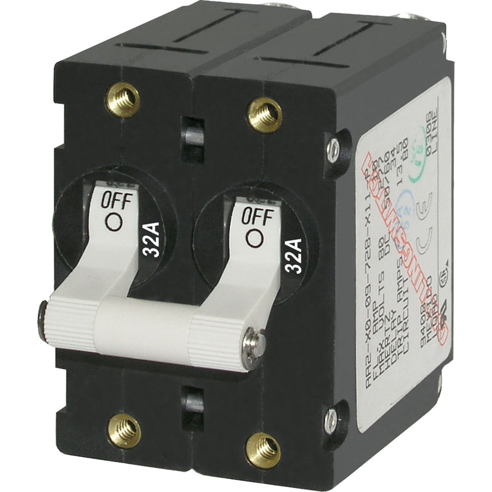 Blue Sea Systems 7295 A-Series Double Pole Toggle - 32A - White