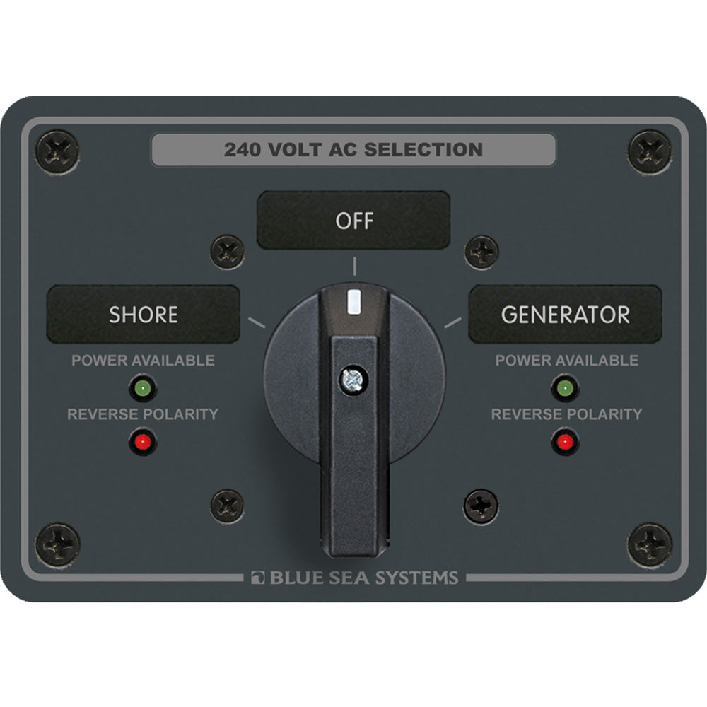 Blue Sea Systems 8363 AC Rotary Switch Panel 65 Ampere 2 Positions + OFF, 3 Pole