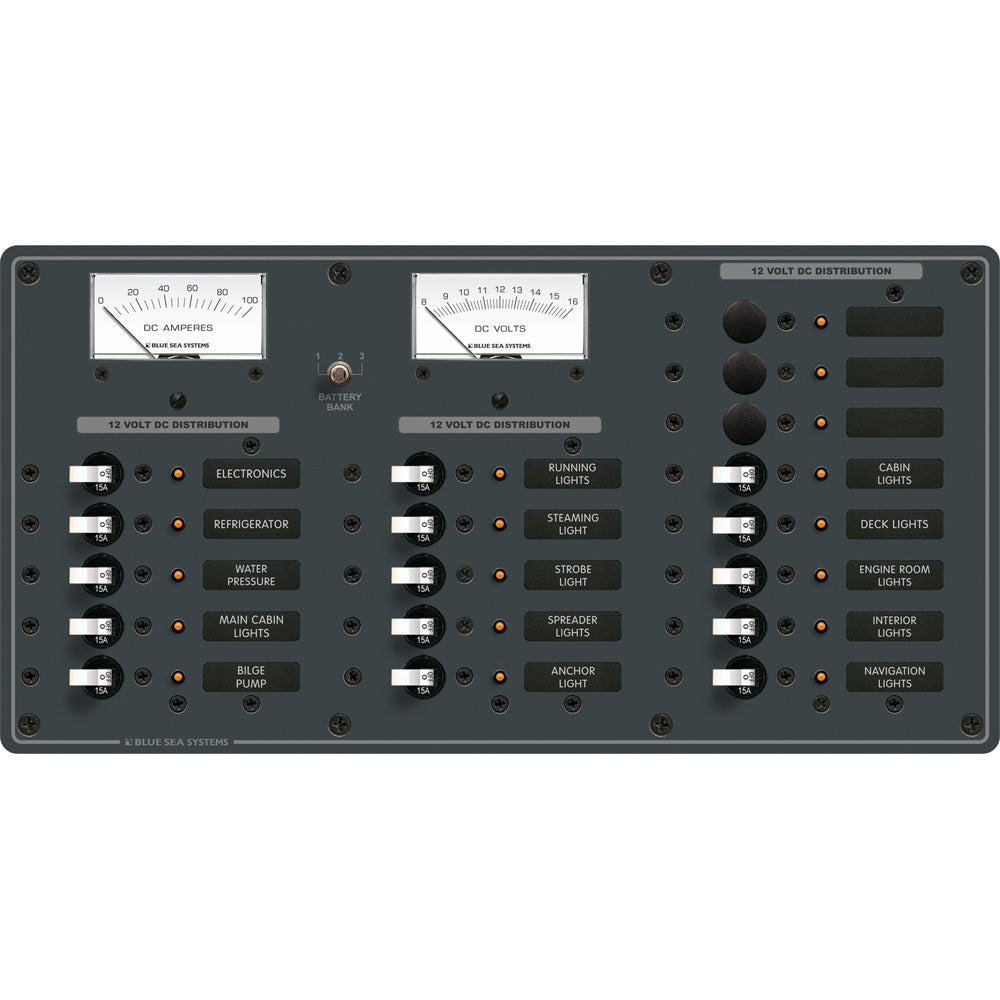 Blue Sea Systems 8378 DC 18 Position Panel - White