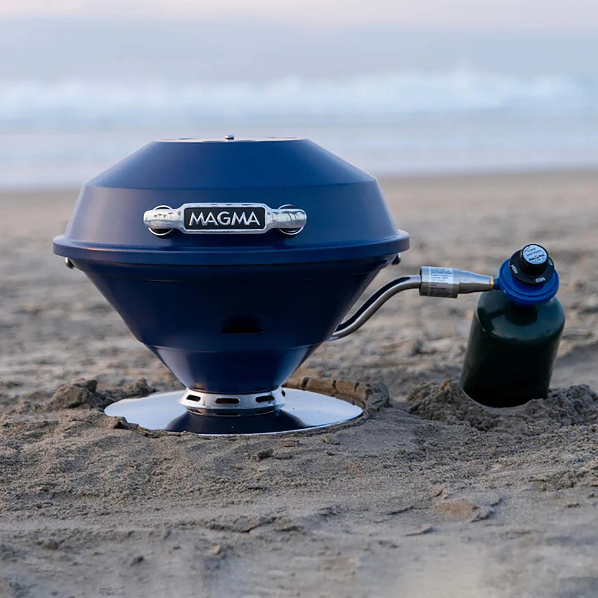 Magma Midnight Blue Beach Fire Gas Grill, Propane, 8.5 lb., 133 Sq. in.