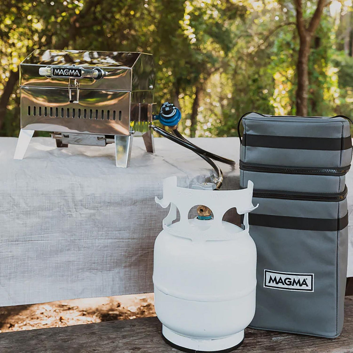 Magma Beach Fire 5lb, 1.2-Gals Refillable Propane Tank Kit, 9" L x 9" W x 18" H