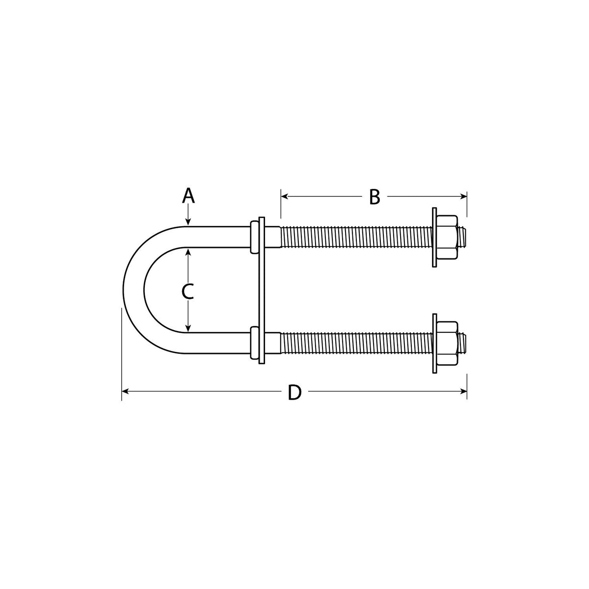 Attwood Marine Bow Eye U-Bolt 1/2"-13 x 3-1/4"