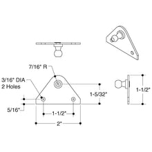 Attwood - Gas Spring Bracket 2H Flat 2/Pk Stainless Steel