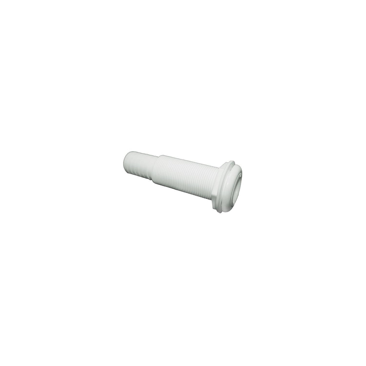 T.H. Marine Straight Extra Long Thru-Hull Fitting For Hose, White TH1202XLDP
