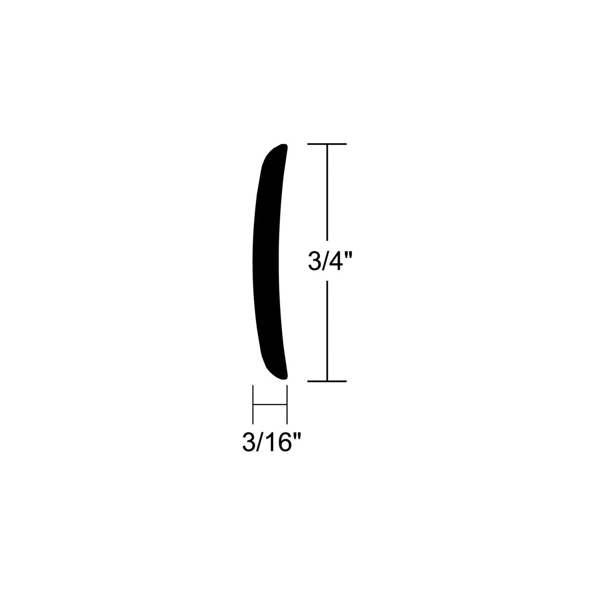 Taco Alum Edge Trim 3/16 X 3/4