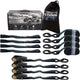 Tiedown Engineering Ratchet Strap, Black, 2200 lbs. Max Load, 4-Pack, 1" x 15'