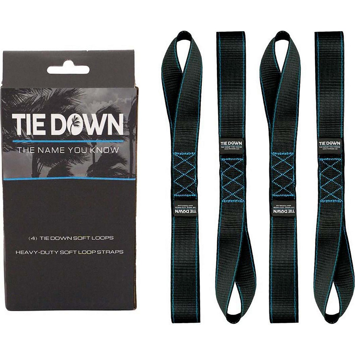 Tiedown Engineering Soft Loop Strap, Black, 10,427 lbs. Max Load, 4-Pack, 1.5" x 17'