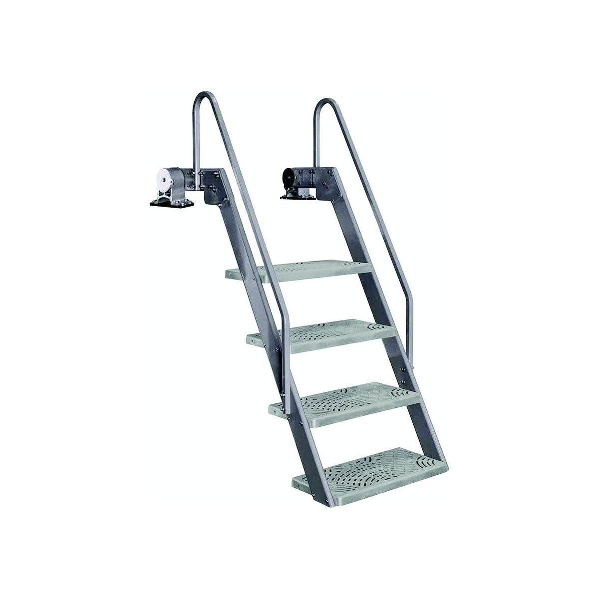 Tiedown Engineering Nautisteps Lite, 300 lbs., Textured Aluminium with Gray Steps, 4 Steps