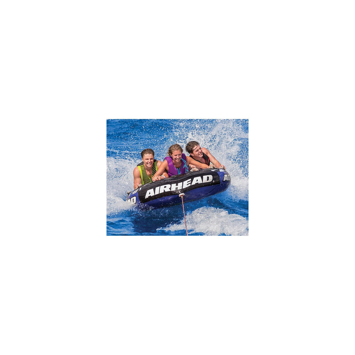 Air Head Inflatable 3 Person Rider Blue Super Slice® Deck Tube