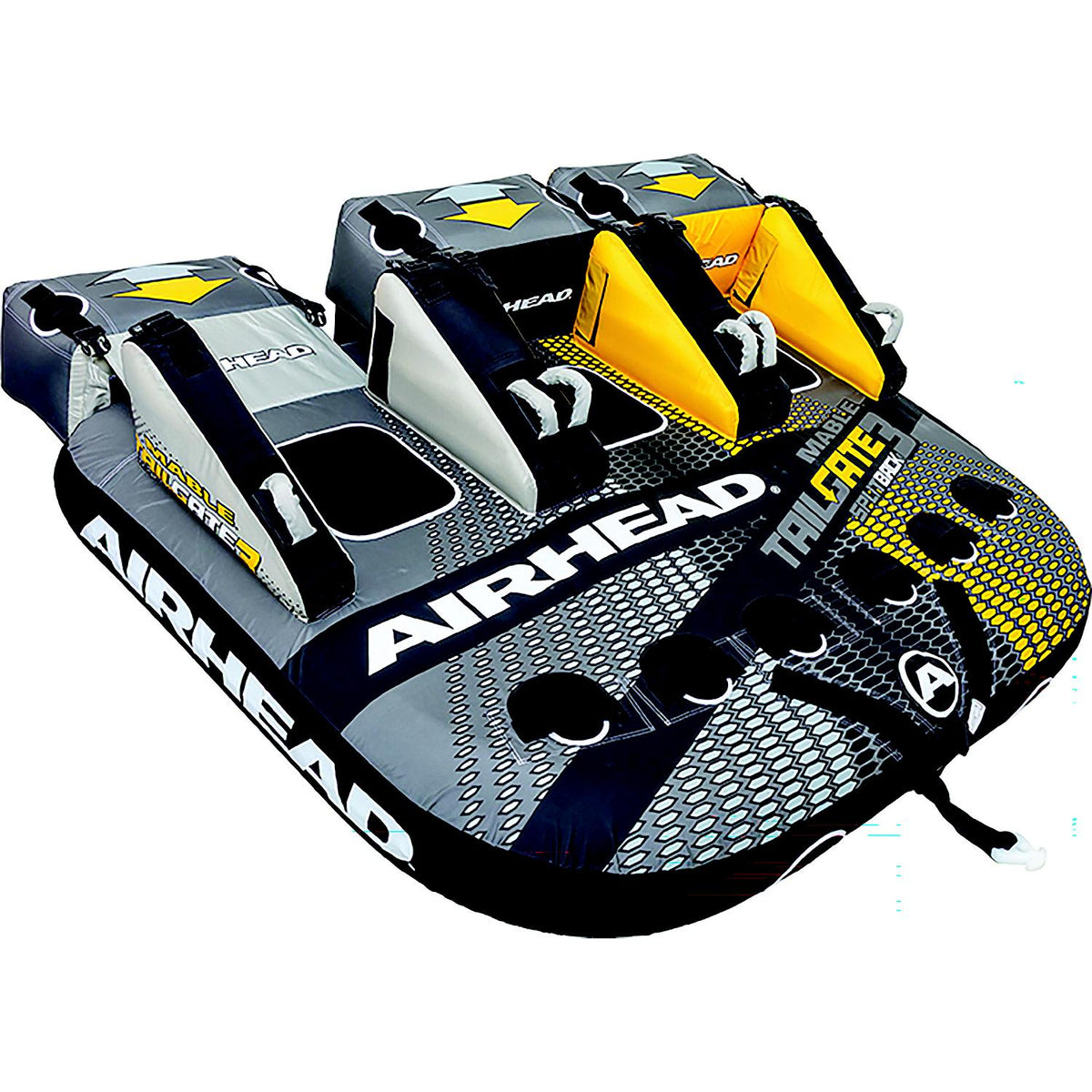 Air Head Mable Tailgate Splitback Towable Tube, 3 Person