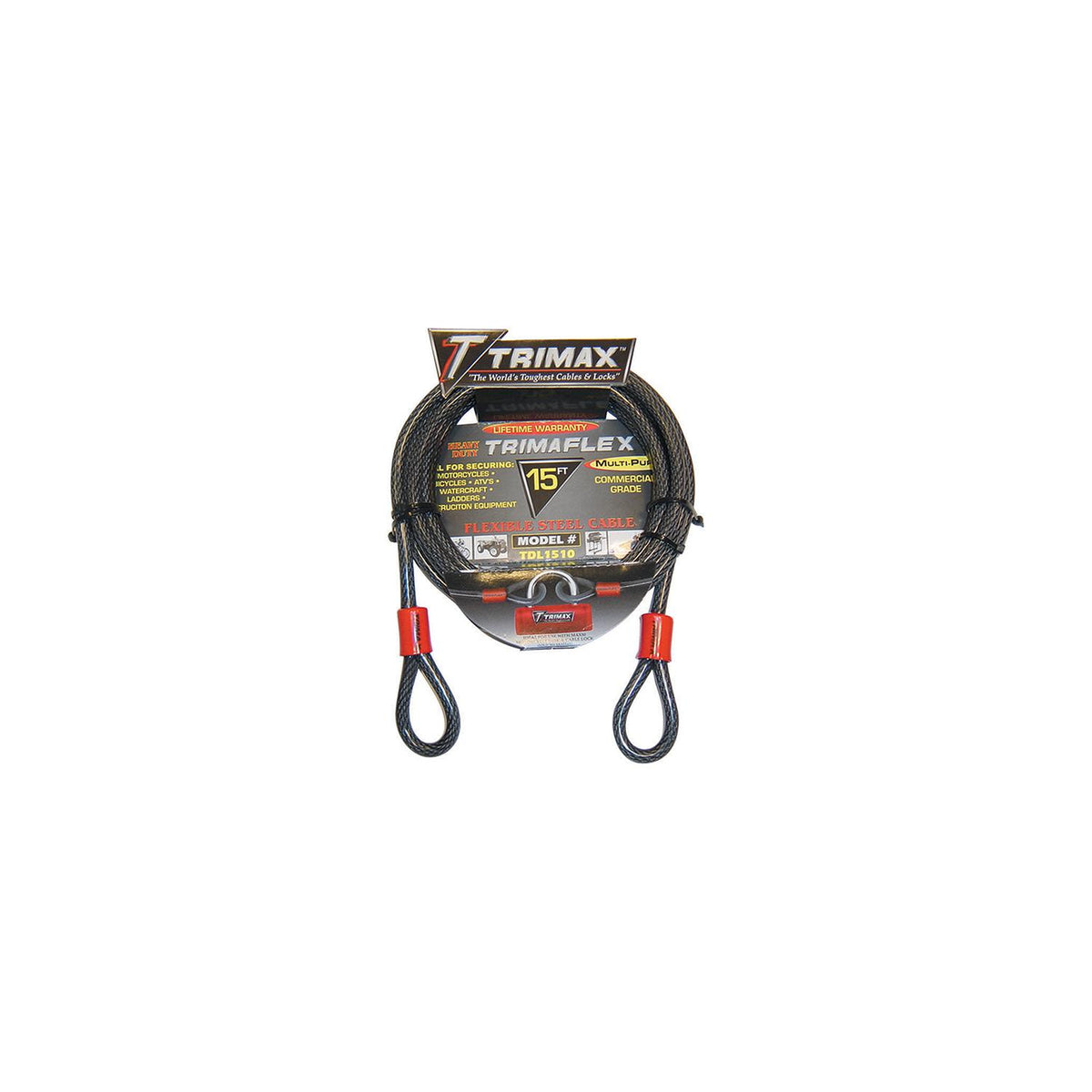 Trimax Dual Loop Quadra Braid Trimaflex Cable, 30' L x 10mm