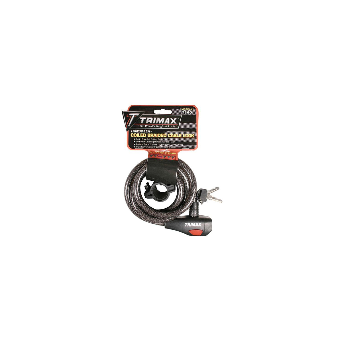 Trimax Quadra-Braid 6 x 12mm Keyed Cable Lock